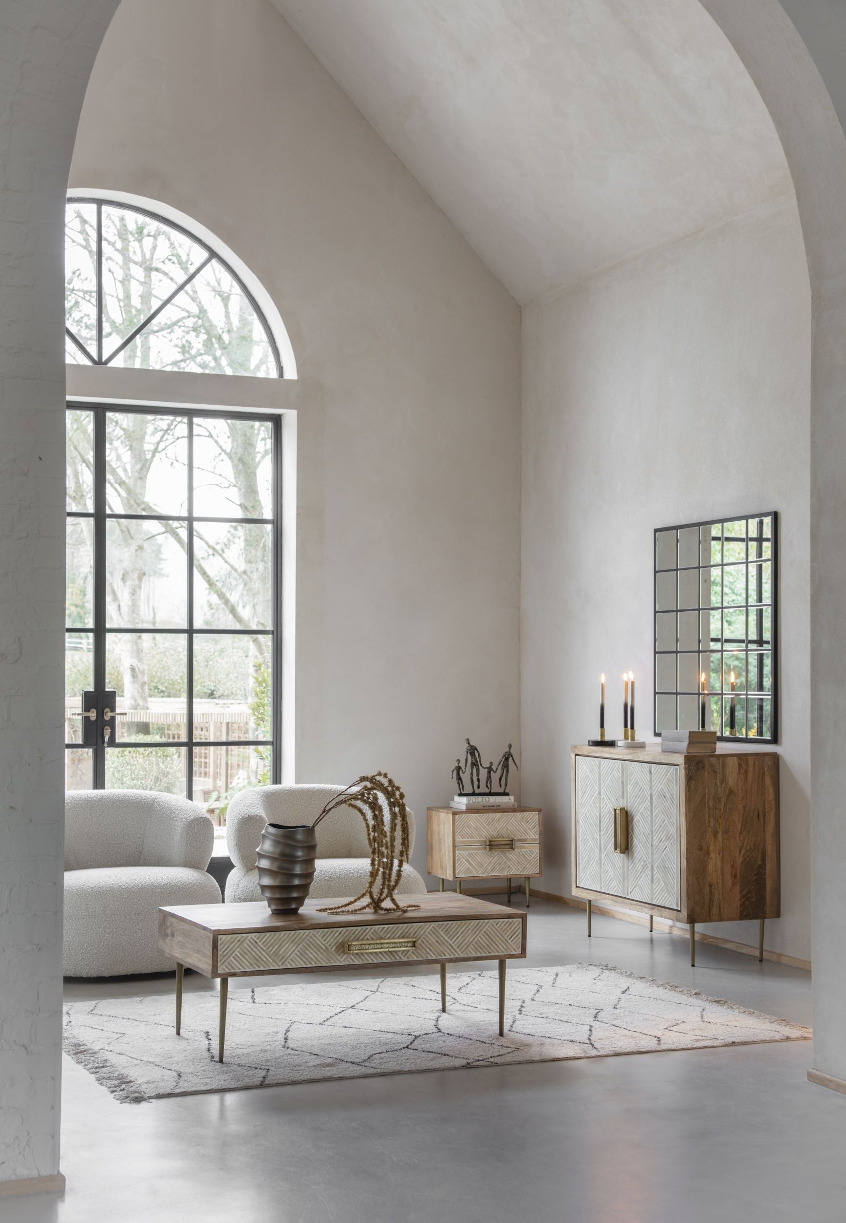 Blakely Black Window Square Wall Mirror